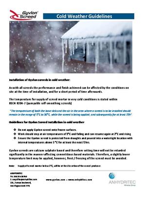 Gyvlon Cold Weather Guidelines