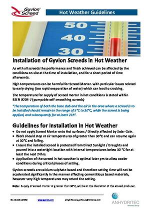 Gyvlon Warm Weather Guidelines