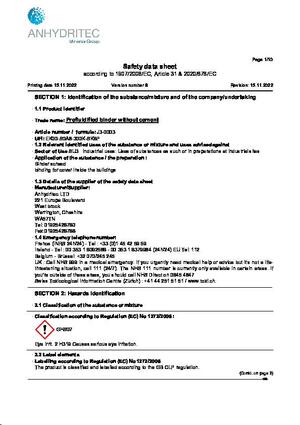 MSDS Prefluidified Binder (JS-0003-EN-V8)