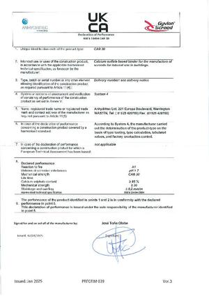 Declaration of performance CAB 30 UKCA-2025