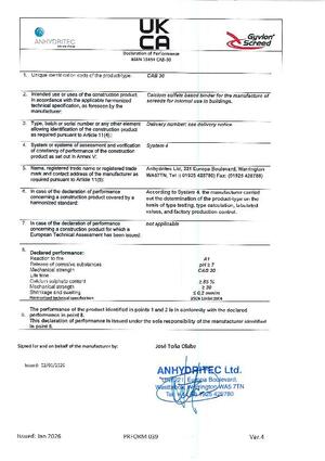 Declaration of performance CAB 30 UKCA-2026