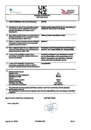 Declaration of Performance NI 2024