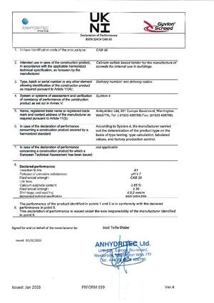 Declaration of performance CAB 30 UKNI-2026