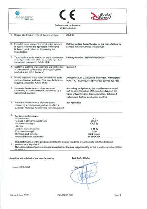 Declaration of performance CAB 30 CE-2025